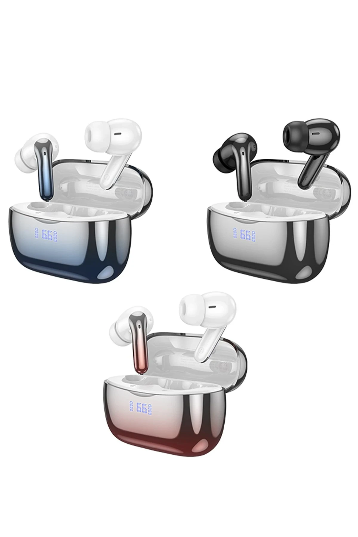 Hoco EQ16 Aktif Gürültü Engelleyici Özellikli Bluetooth 5.3 Kablosuz TWS Airpods Kulaklık - Kırmızı