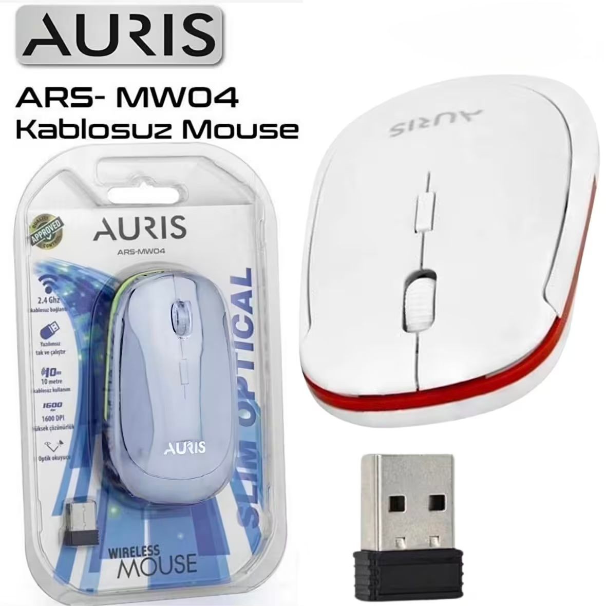 Auris Mouse Kablosuz Wireless ARS-MW04  - Beyaz