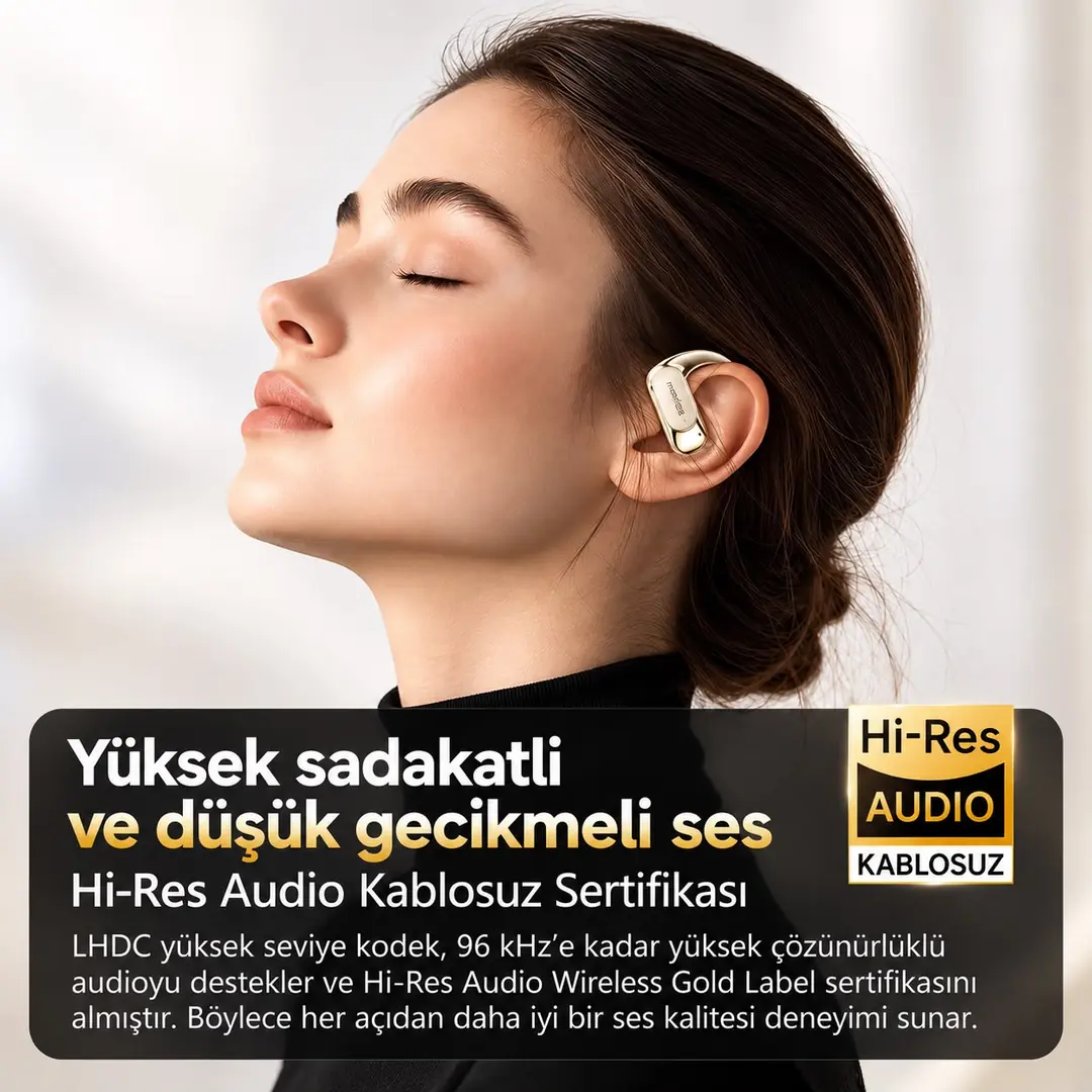 MONOISE P-G2 Gold AI Çeviri Kulaklığı Bluetooth 5.4 OWS 140+ Dil Adaptive 5