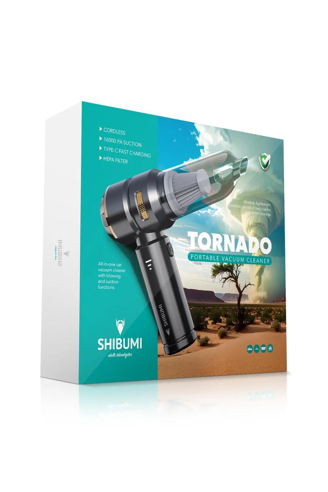Tornado 100W Şarjlı Kablosuz Araç İçi Süpürge GARANTİLİ 5
