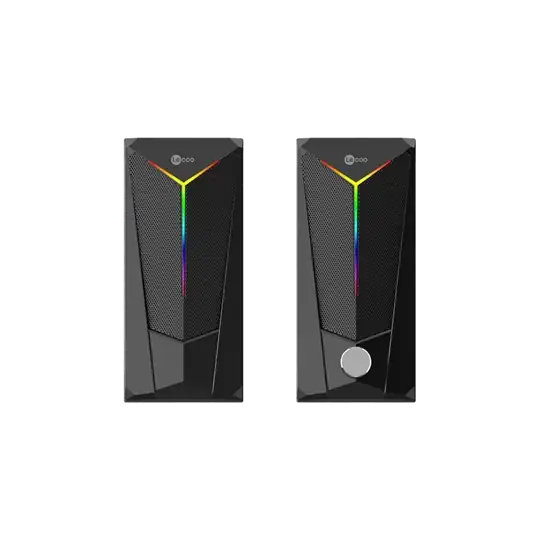 Lecoo DS104 Kablolu Usb + 3.5Mm Jack 6W 80dB Rgb Işıklı 1+1 Gaming Speaker - Hoparlör