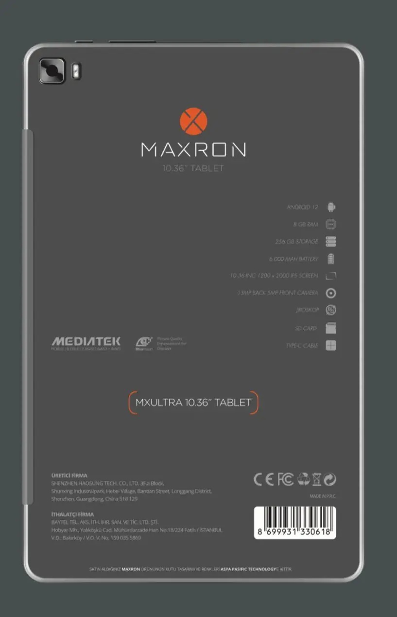 Maxron MXULTRA 10.36” Tablet 2
