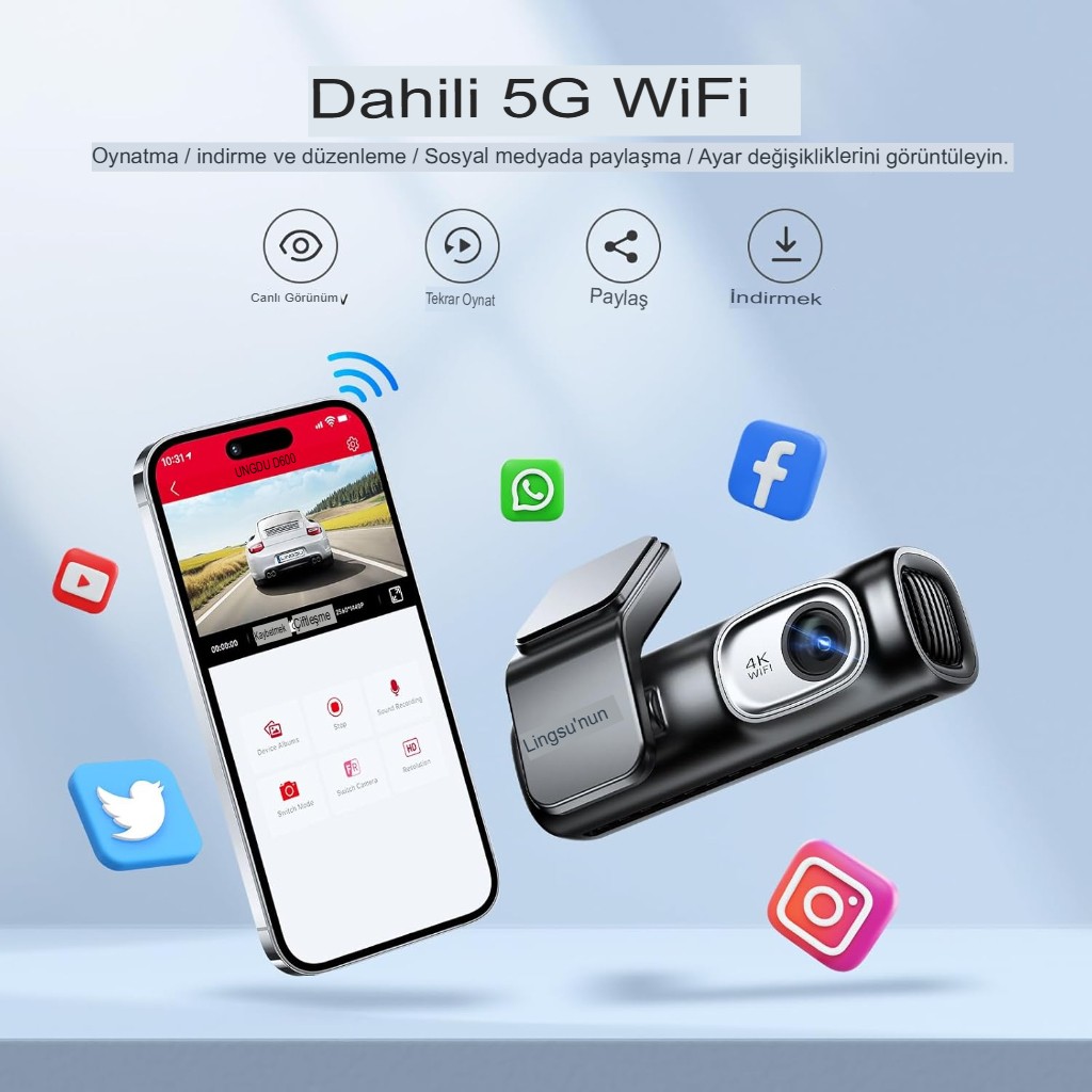 LINGDU D600 Çizgi Kamera 4K 2160P