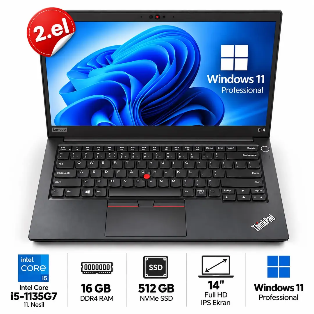 Lenovo ThinkPad E14 Gen 2 Intel Core i5-1135G7 16GB RAM 512GB SSD 14″ FHD IPS Windows 11 Pro 2. El Laptop 3
