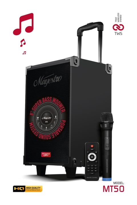 Powerway Mayestro MT50 – Şarjlı Taşınabilir Karaoke Hoparlör