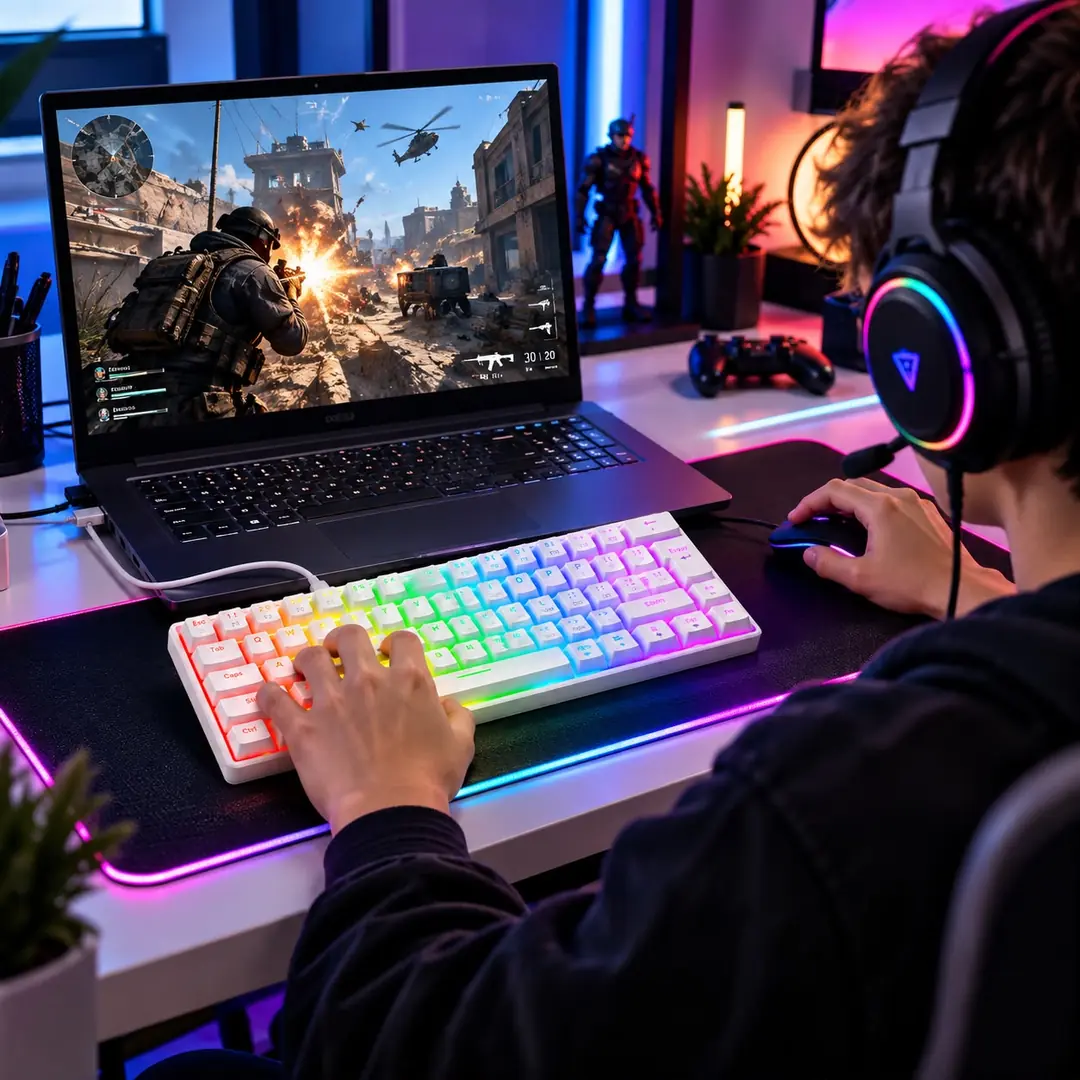 T-Life Beyaz RGB Mekanik Oyuncu Klavyesi – Type-C, Anti-Ghosting, Hot-Swap Uyumlu 4