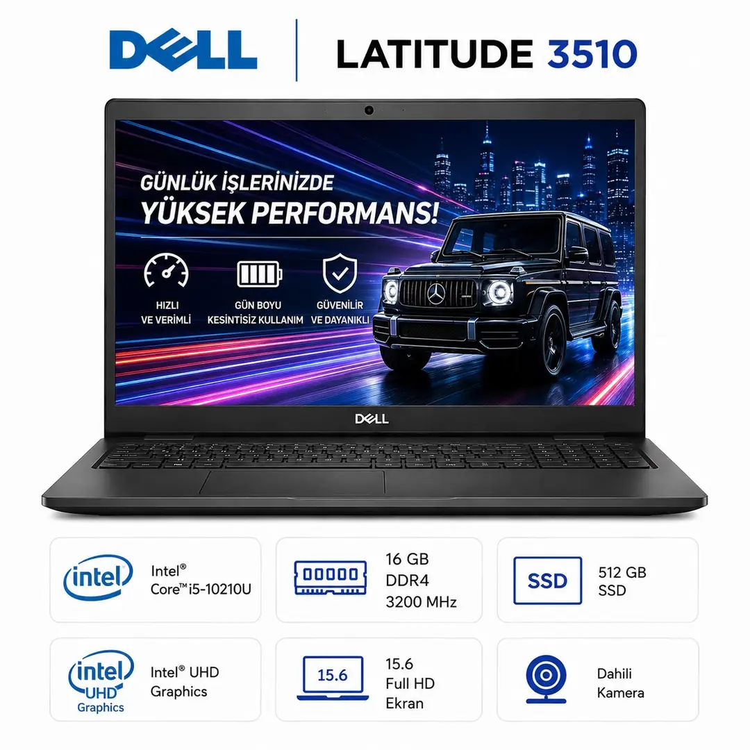 Dell Latitude 3510 iNTEL cORE İ5-1021OU-16 GB RAM-500 SSD Laptop