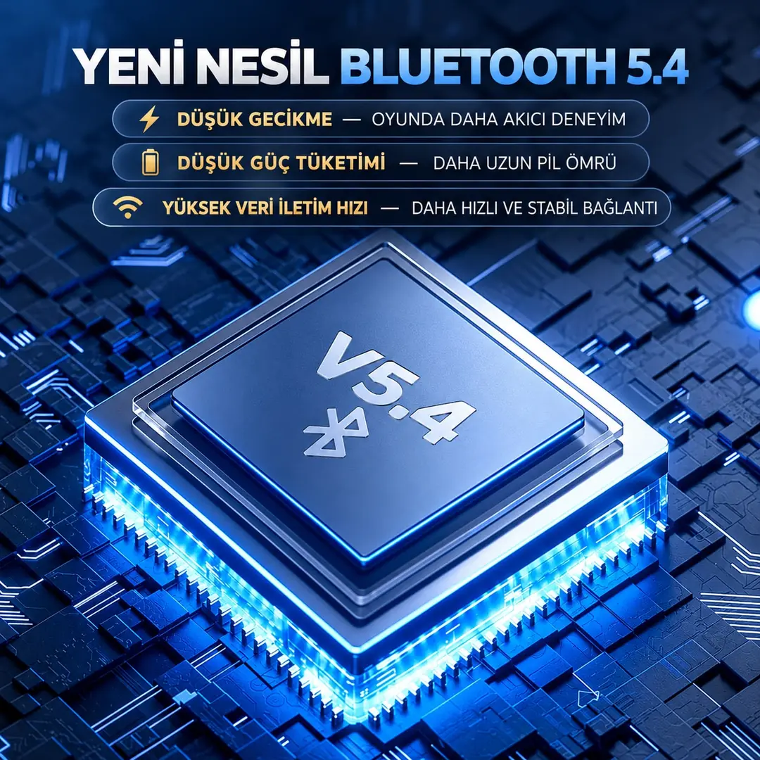MONOISE P-M6+ TWS Gaming Bluetooth 5.4 Kulaklık | 2.4GHz Düşük Gecikme | ANC + ENC | 13mm Sürücü | 4 Mikrofon | 4