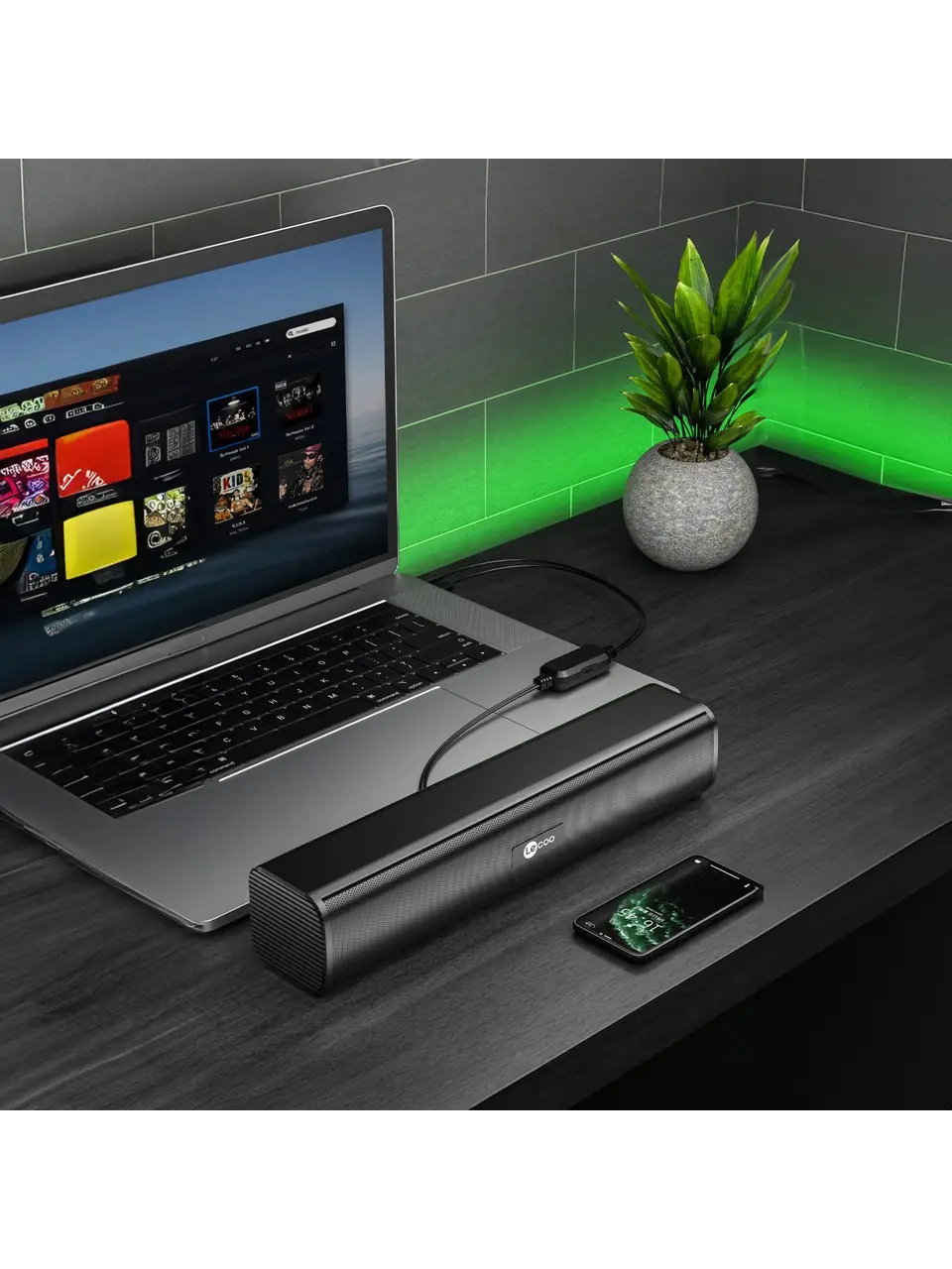 Lecoo DS107 Kablolu USB/AUX Stereo 6W Soundbar Taşınabilir Hoparlör 6
