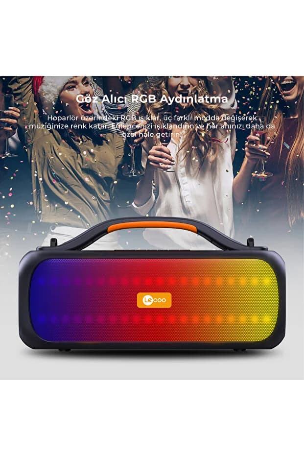 Lecoo Ds155 30w Kablosuz Bluetooth 5.0 Rgb Ipx5 Tws Boombox Taşınabilir Hoparlör 4