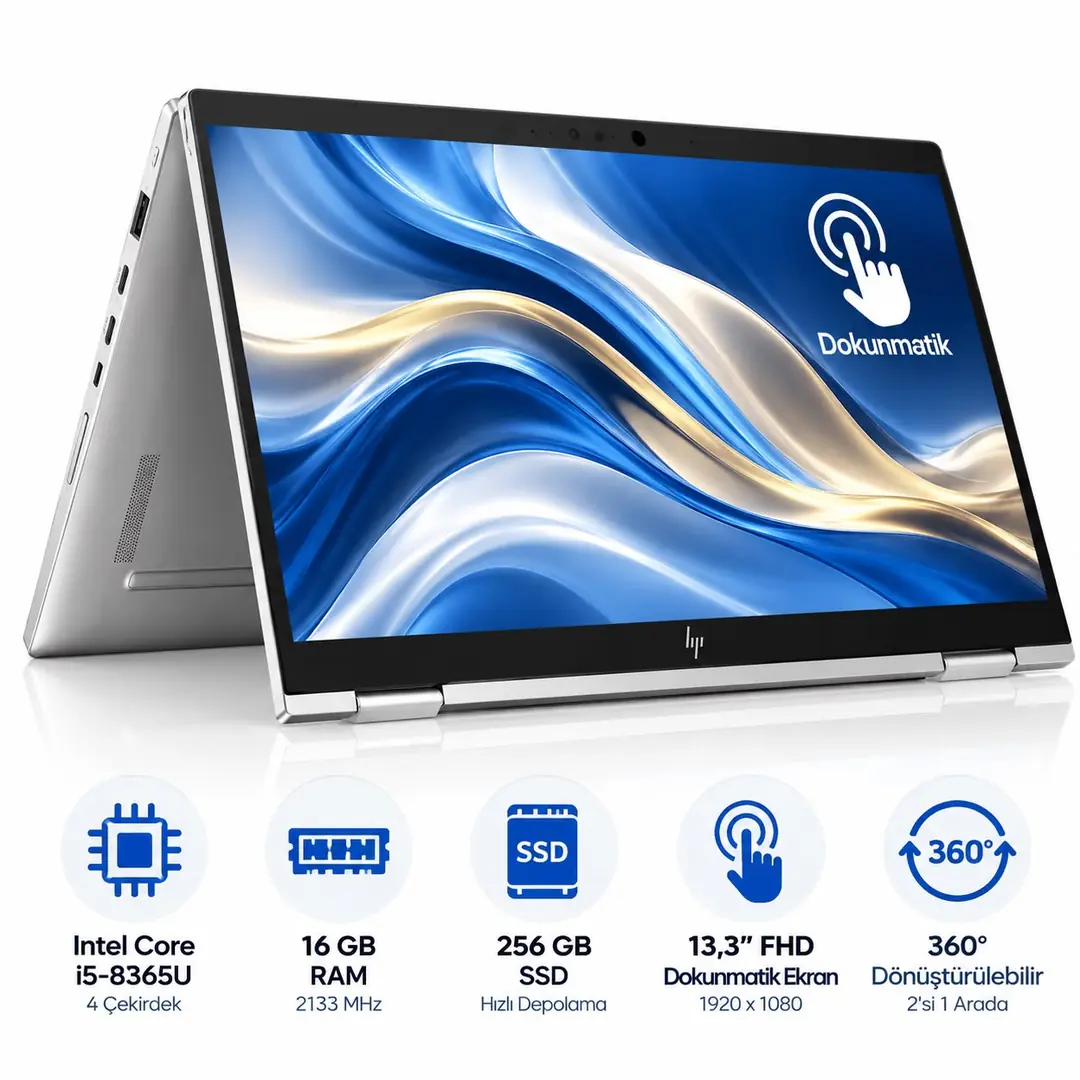 HP EliteBook x360 1030 G4 i5-8365U 16GB RAM 256GB SSD 13.3” FHD Dokunmatik Katlanabilir  3