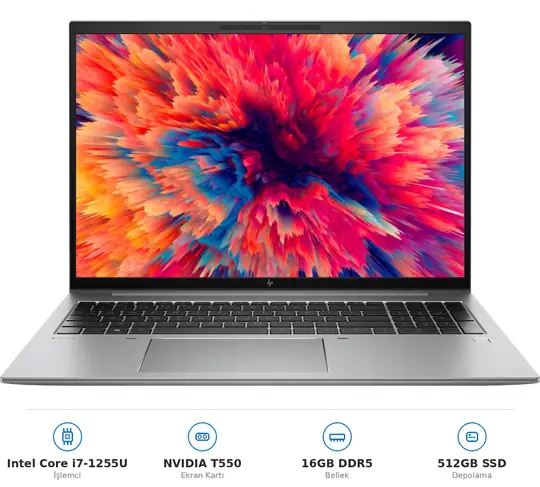 HP ZBook Firefly 16 G9 - i7-1255U, NVIDIA T550, 16GB RAM, 512GB SSD