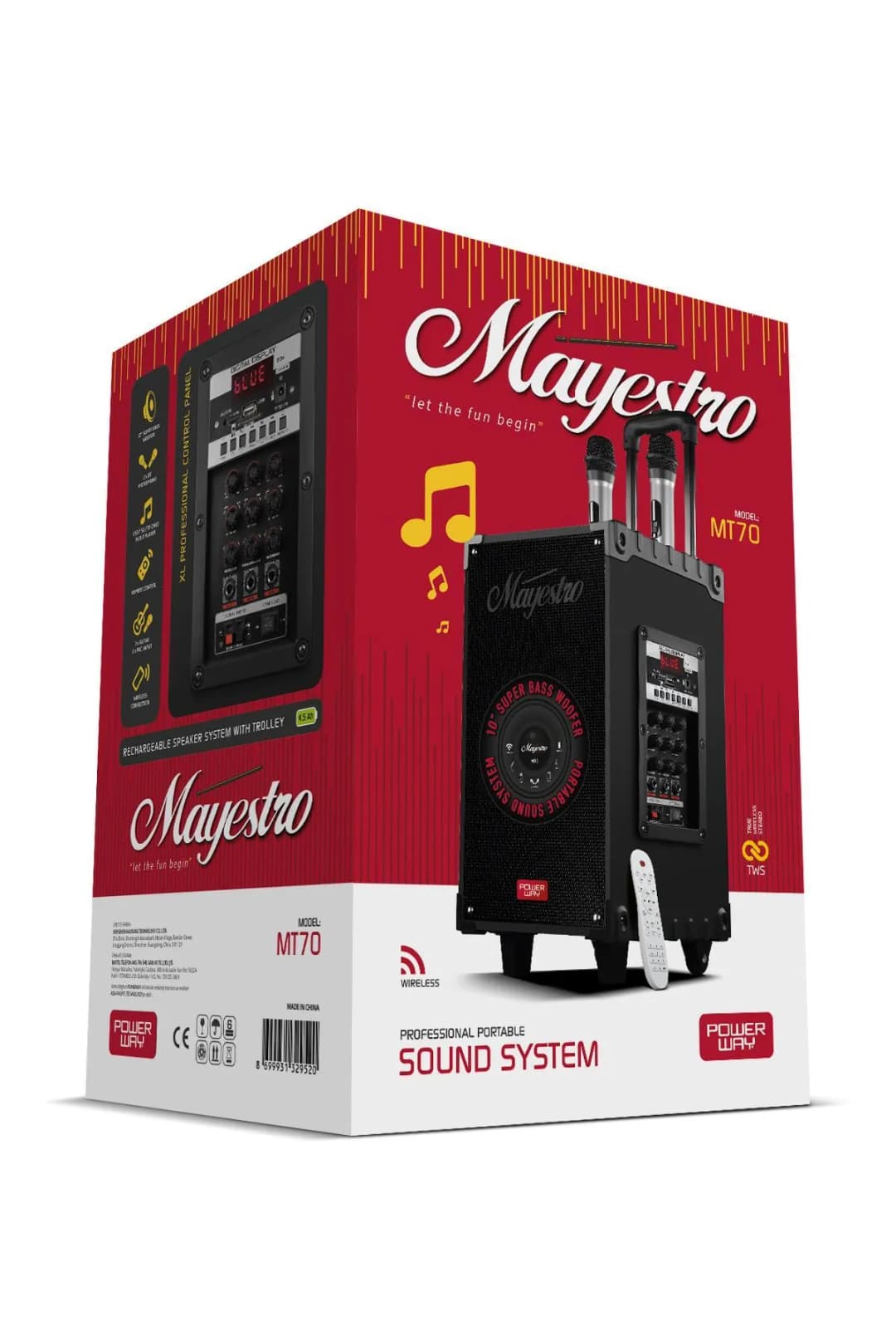 Powerway Şarjlı Çift Mikrofonlu Hoparlör Karaoke Sistemi Taşınabilir Amfi 5