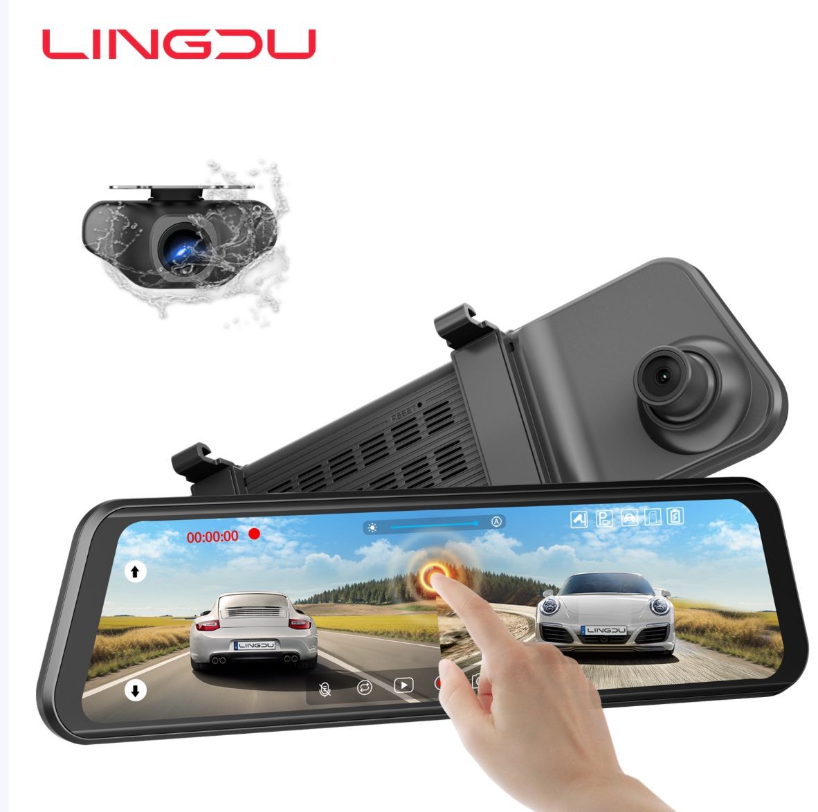 LINGDU LD4K 4K + 1080P Çift Kameralı Araç Kamerası