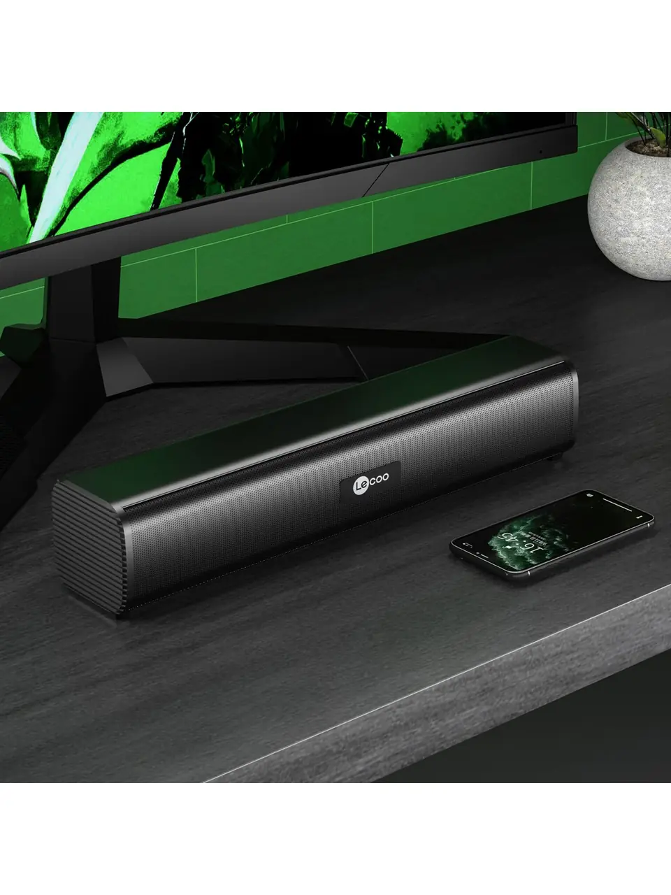 Lecoo DS107 Kablolu USB/AUX Stereo 6W Soundbar Taşınabilir Hoparlör 3