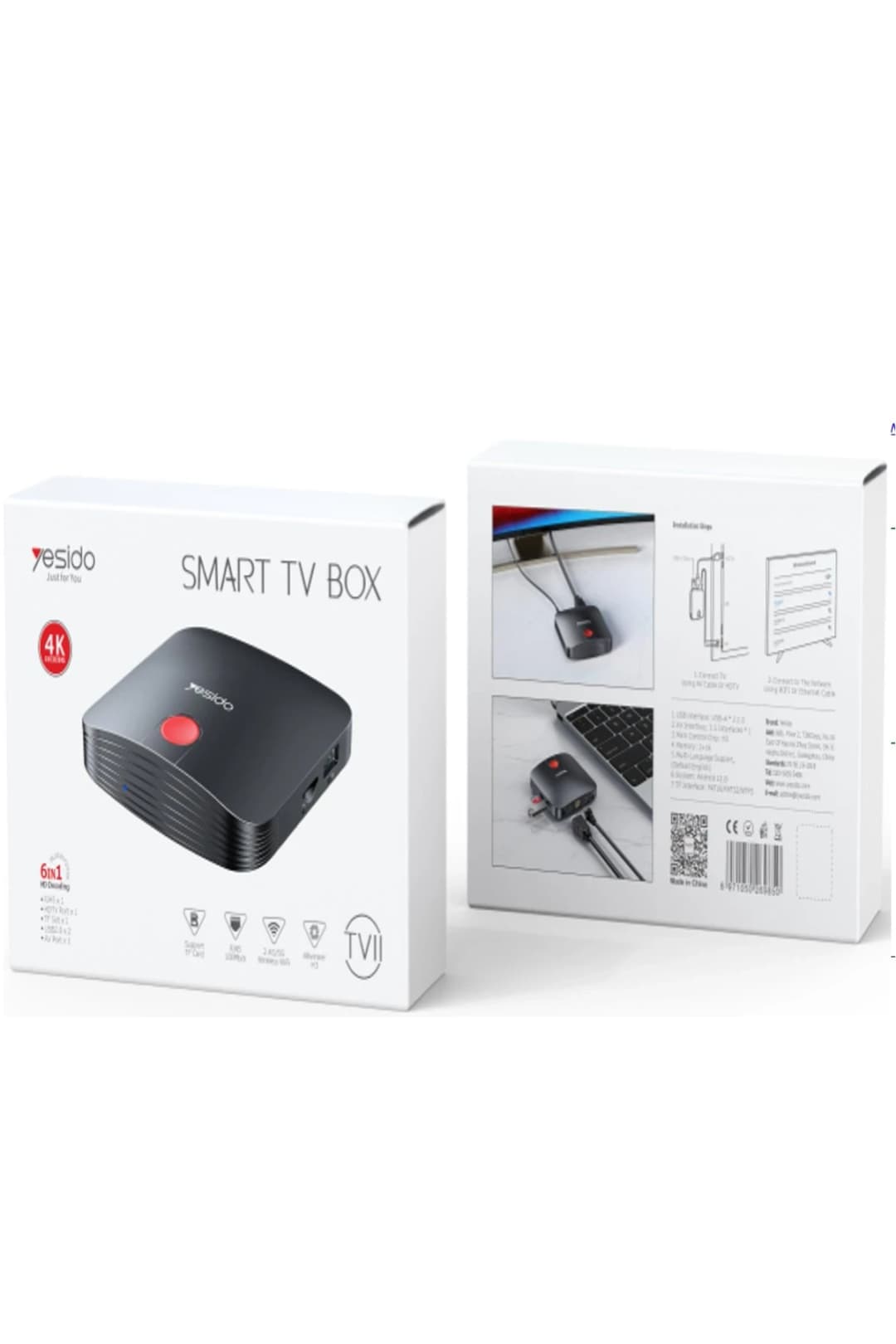 Yesido TV11 Android TV Box 4k wifi 2
