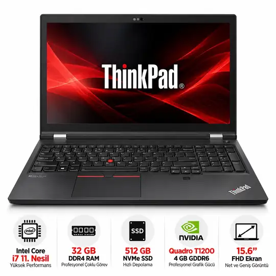 Lenovo ThinkPad P15 Gen 2 Workstation i7-11800H 16GB Ram 512GB SSD Quatro T1200 4GB 15.6 FHD