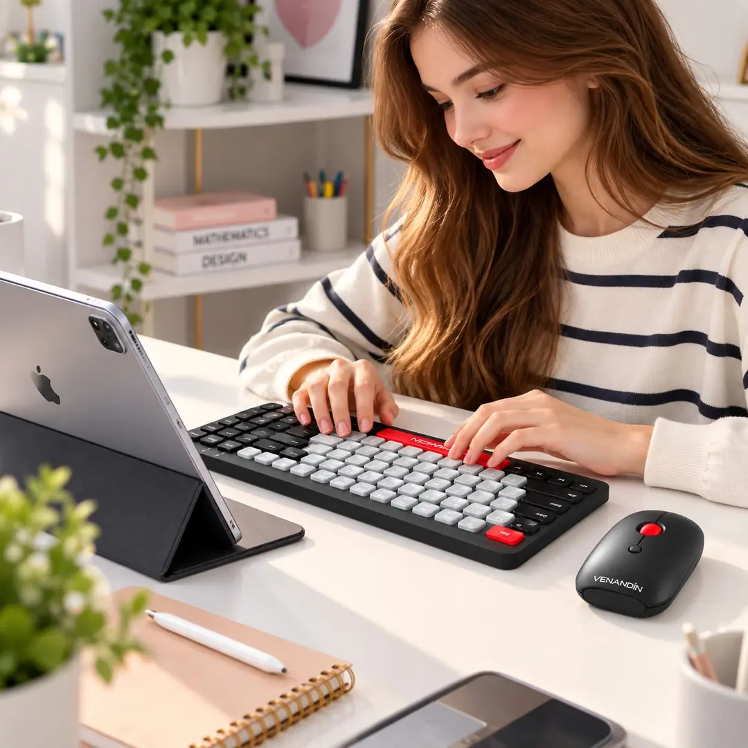 VENANDİN Dualist Kablosuz Klavye Mouse Seti – Bilgisayar ve Tablet Uyumlu, Bluetooth + 2.4G, Türkçe Q 3