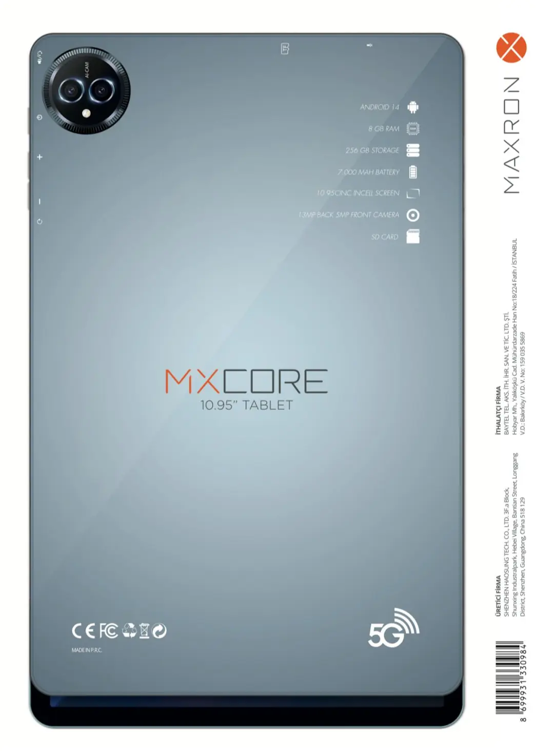 Maxron MXCORE 10.95" 5G Tablet 3