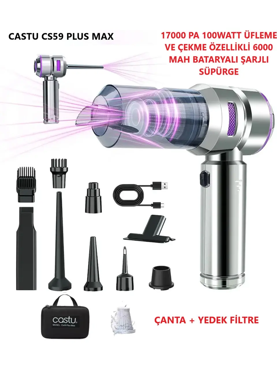Castu CS59 Plus Max Şarjlı Süpürge 2