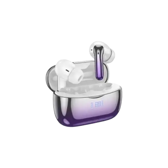 Hoco EQ16 Aktif Gürültü Engelleyici Özellikli Bluetooth 5.3 Kablosuz TWS Airpods Kulaklık - Mor