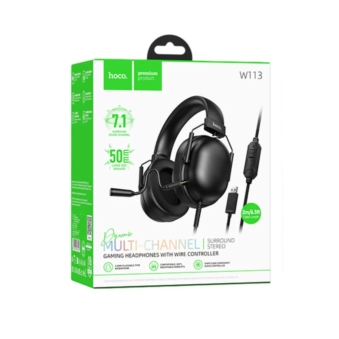 Hoco W113 USB 7.1 Surround Kafa Üstü Gaming Kulaklık 8