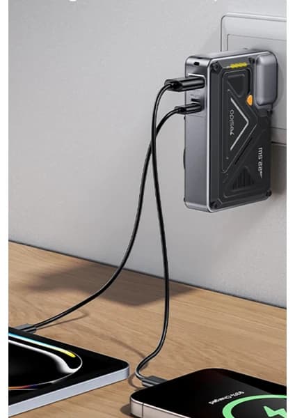 YESİDO YP89 Akım Korumalı ve Standlı 10.000 Mah 5in1 22.5W Pd ve 15W Kablosuz Hızlı Şarj Destekli Magsafe Powerbank 4