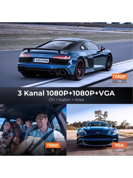 Azdome V600 Araç Kamerası (3 KAMERALI)