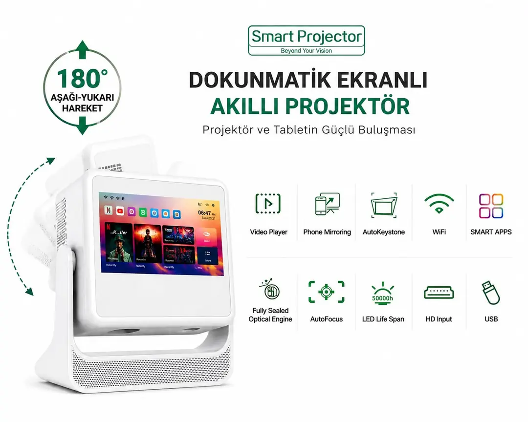 Castu A2 Pro Dokunmatik Lcd Projeksiyon 4