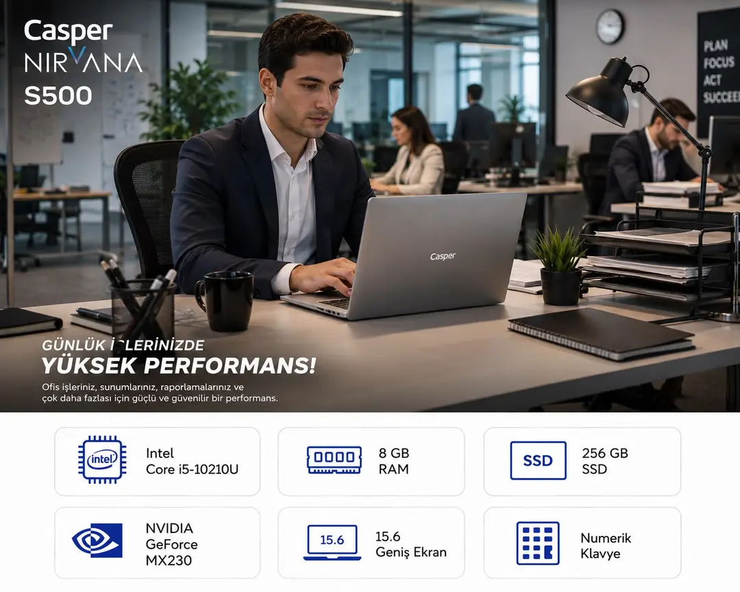 Casper Nirvana S500 ( B KALİTE ) İntel Core i5-10210u/8 gb ram 3