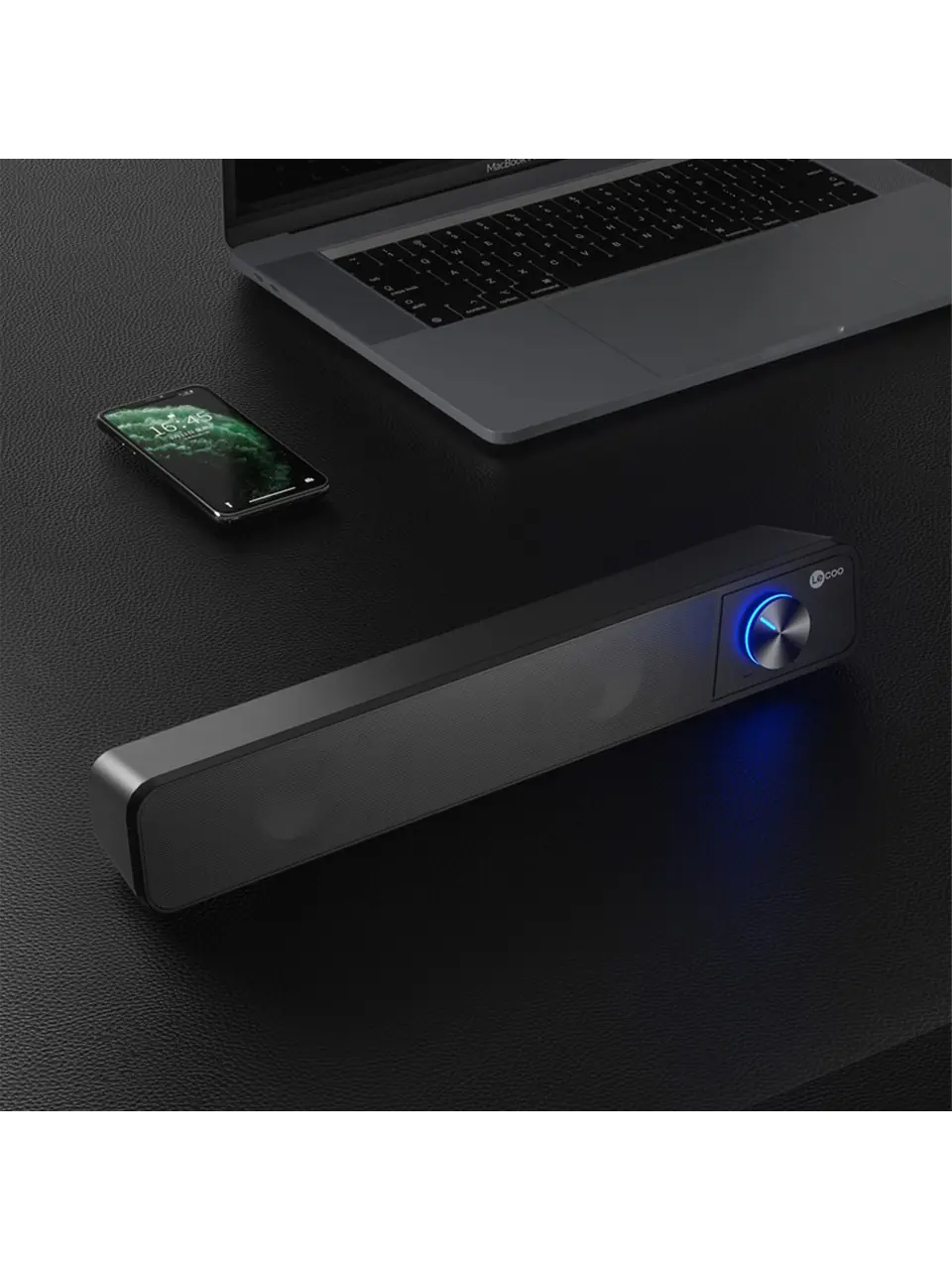 Lecoo DS111 Bluetooth + Kablolu 6W Masaüstü Taşınabilir Stereo Soundbar Hoparlör Siyah 3