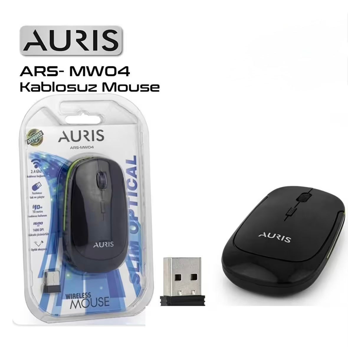 Auris Mouse Kablosuz Wireless ARS-MW04  - Siyah