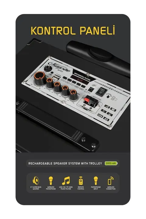 Powerway Mayestro MT50 – Şarjlı Taşınabilir Karaoke Hoparlör 2
