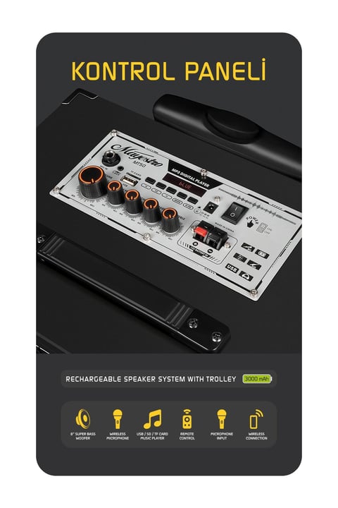 Powerway Mayestro MT50 – Şarjlı Taşınabilir Karaoke Hoparlör