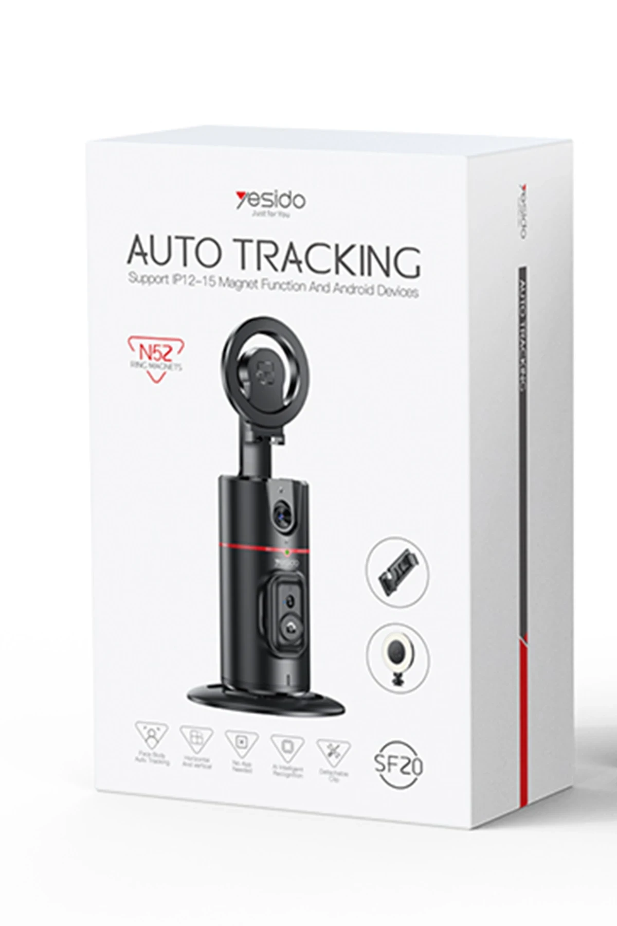 Yesido SF20 360 Derece Yapay Zeka Yüz Takipli Tripodlu Selfie Gimbal 