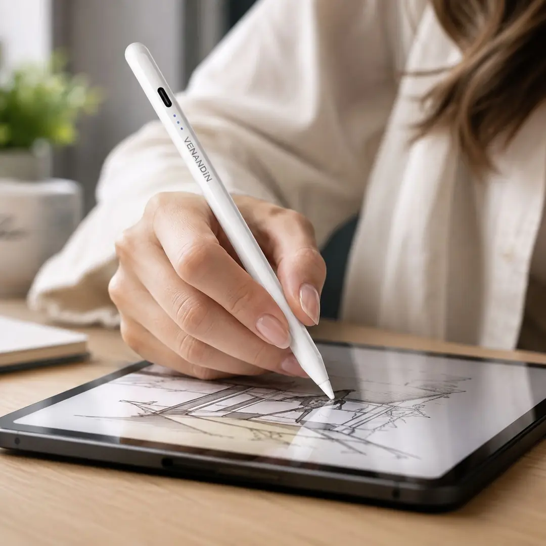 VENANDIN PENART iPad Kalemi – Stylus Pen – Basınç/Eğim Hassasiyeti, Avuç İçi Engelleme, Manyetik, Type-C 4