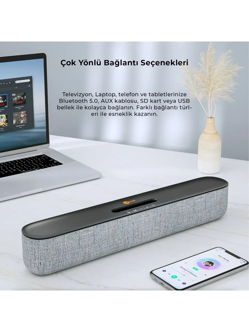 Lecoo DS108 Kablosuz Bluetooth 10W Soundbar Taşınabilir Stereo Hoparlör 2