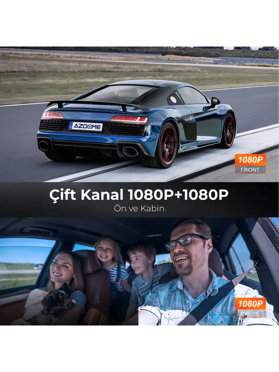 Azdome V600 Çift Kameralı Kamera (Ön & Kabin) 8