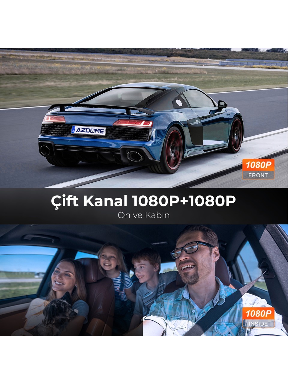 Azdome V600 Çift Kameralı Kamera (Ön & Kabin)
