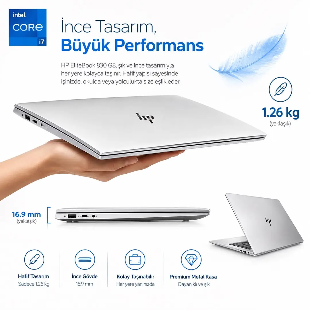 HP EliteBook 830 G8 i7-1165G7 16GB RAM 512GB SSD 13.3” FHD İş Laptopu 3
