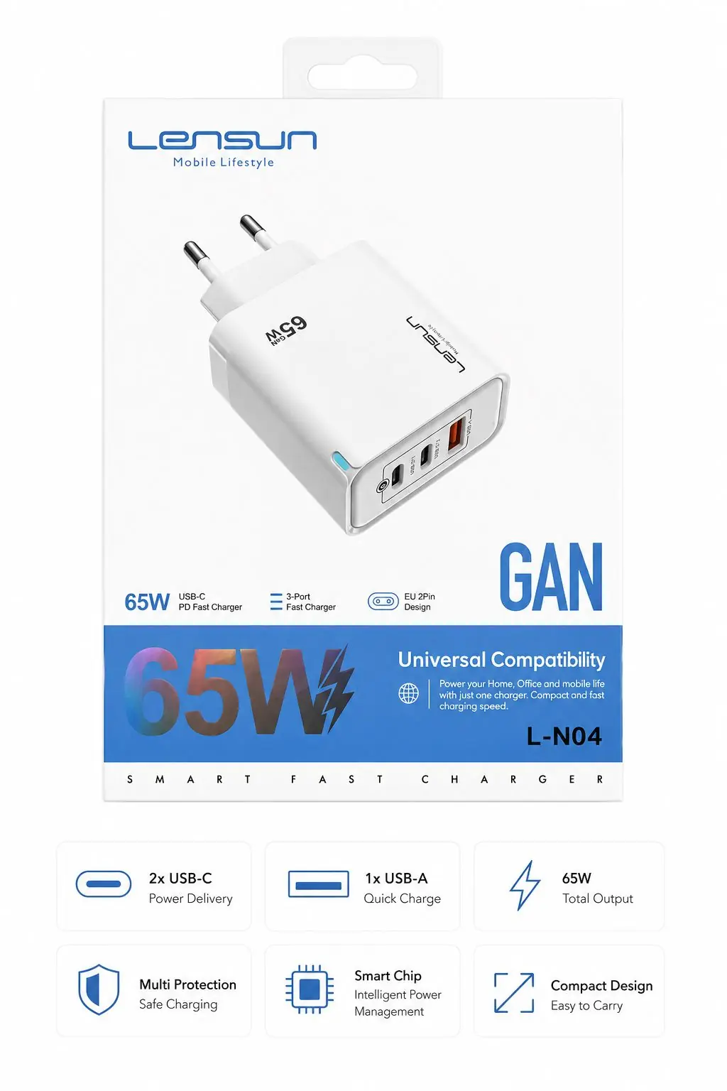 GAN 65W Şarj Adaptörü 3