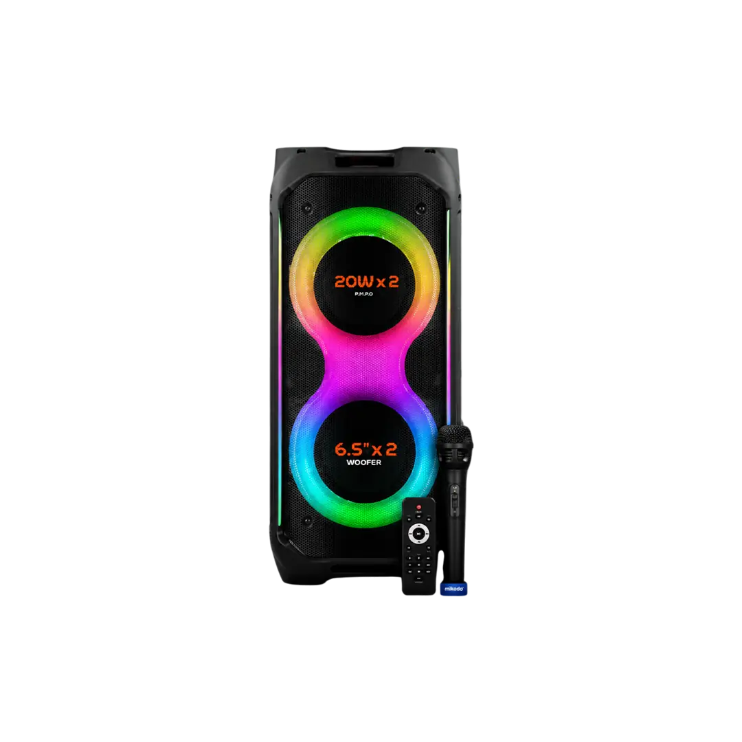 Powerway Duo Taşınabilir Mikrofonlu 20x2 W Karaoke Ses Kayıt Bluetooth Hoparlör