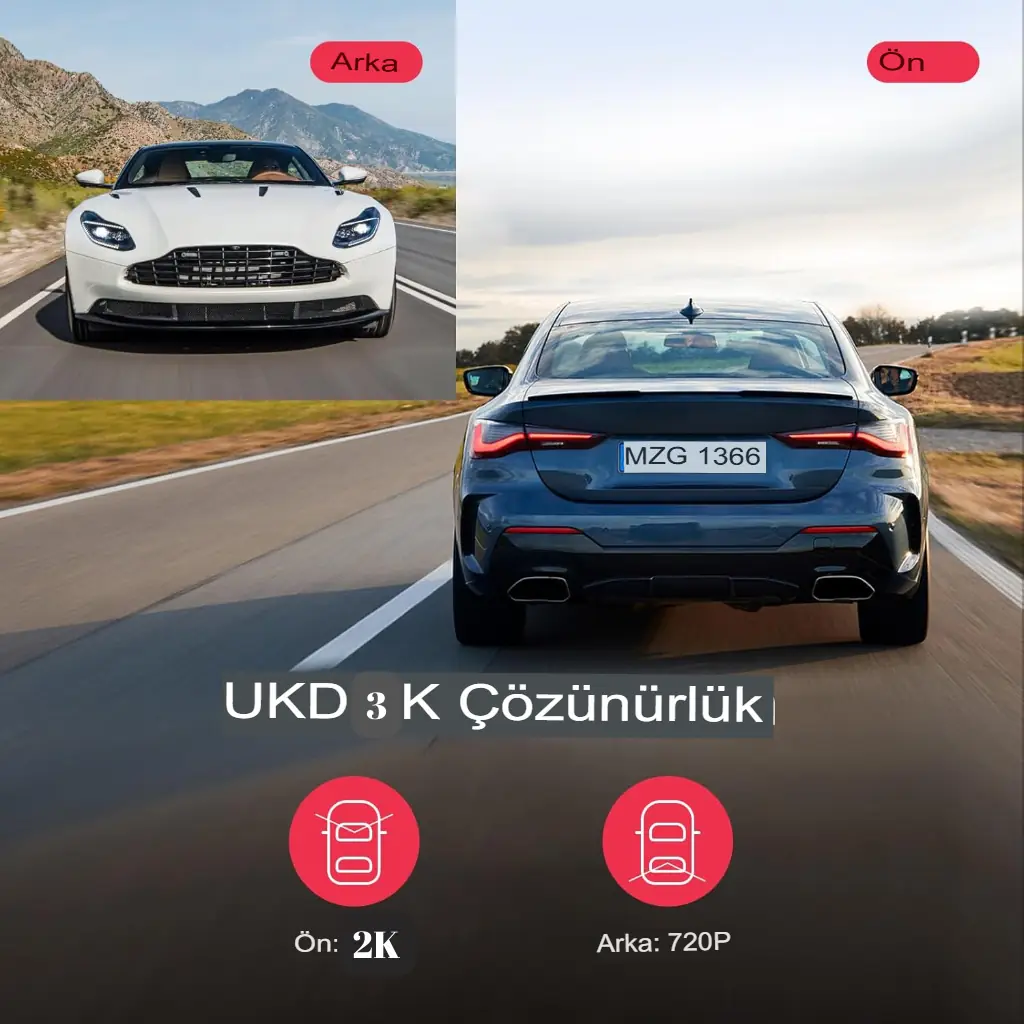 Lingdu D200 ÖN/ARKA 3K Araç Kamerası 5