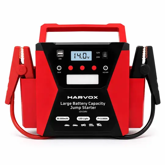 Harvox HX-JS007 50.000mAh 12V 24V Akü Takviye Cihazı Jump Starter – 1.000A / 2.100A Marş Akımı, Kamyon Tır Otomobil