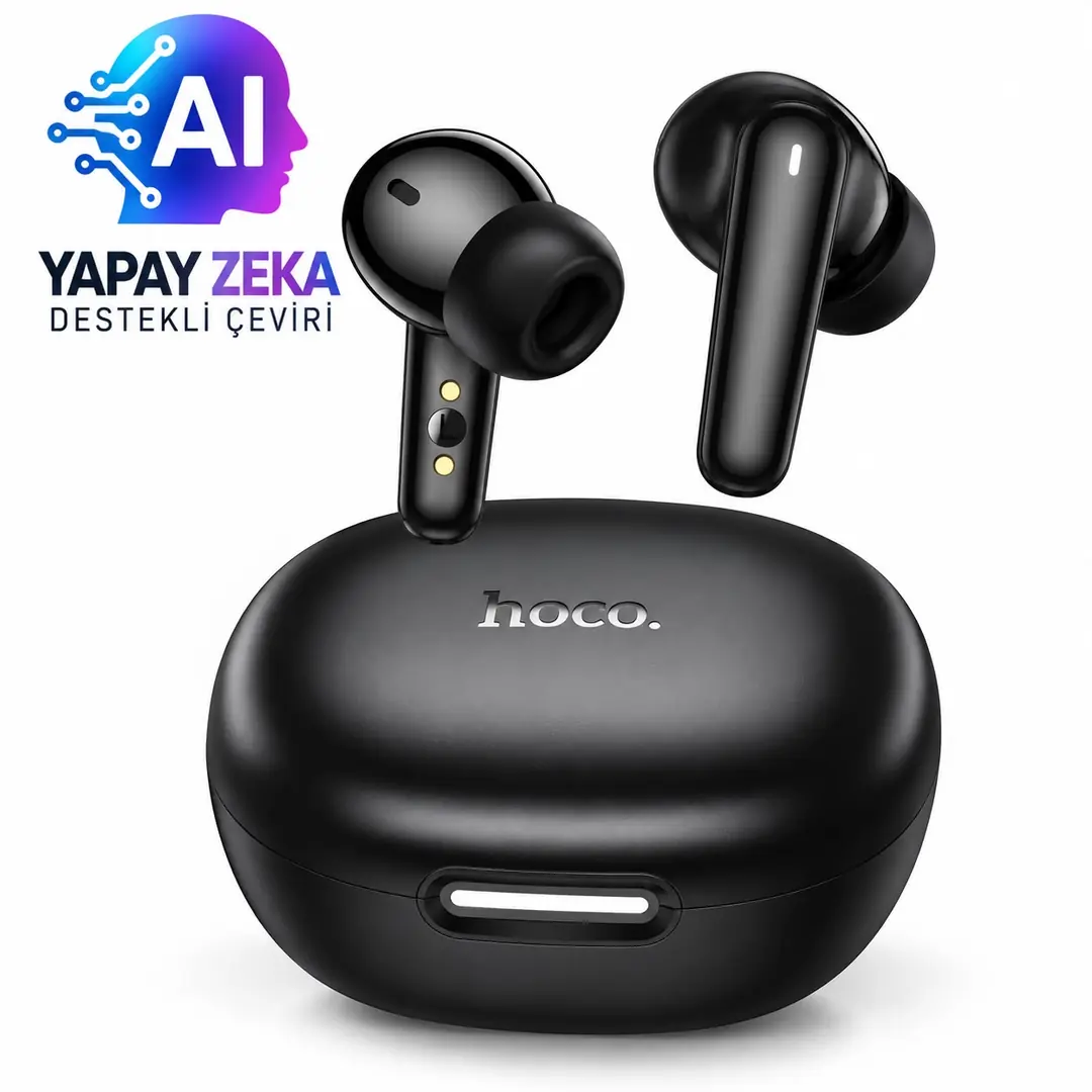 HOCO EQ100 AI Çeviri Kulaklığı Bluetooth 5.4 TWS Kablosuz Kulak İçi Kulaklık, 134+ Dil Çeviri, 35 Saat Pil Ömrü, Uygulama Kontrollü 