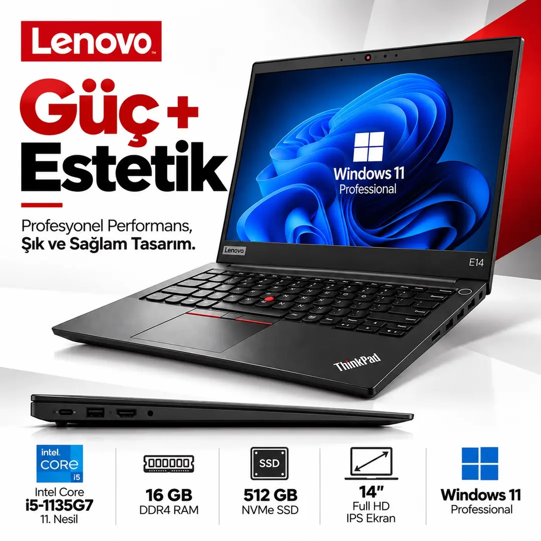 Lenovo ThinkPad E14 Gen 2 Intel Core i5-1135G7 16GB RAM 512GB SSD 14″ FHD IPS Windows 11 Pro 2. El Laptop 2