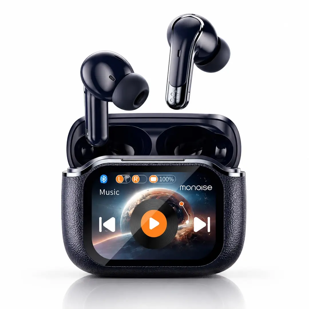 Monoise P-S6 2.0 Akıllı Ekranlı TWS Bluetooth Kulaklık – ANC, Dokunmatik Ekran, Müzik ve Arama Kontrolü