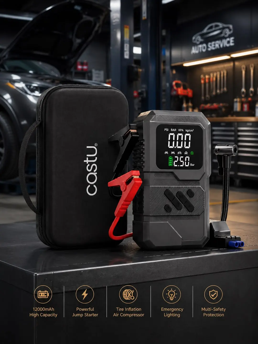 Castu CS75 plus max Akü Takviye (Çantalı) 2