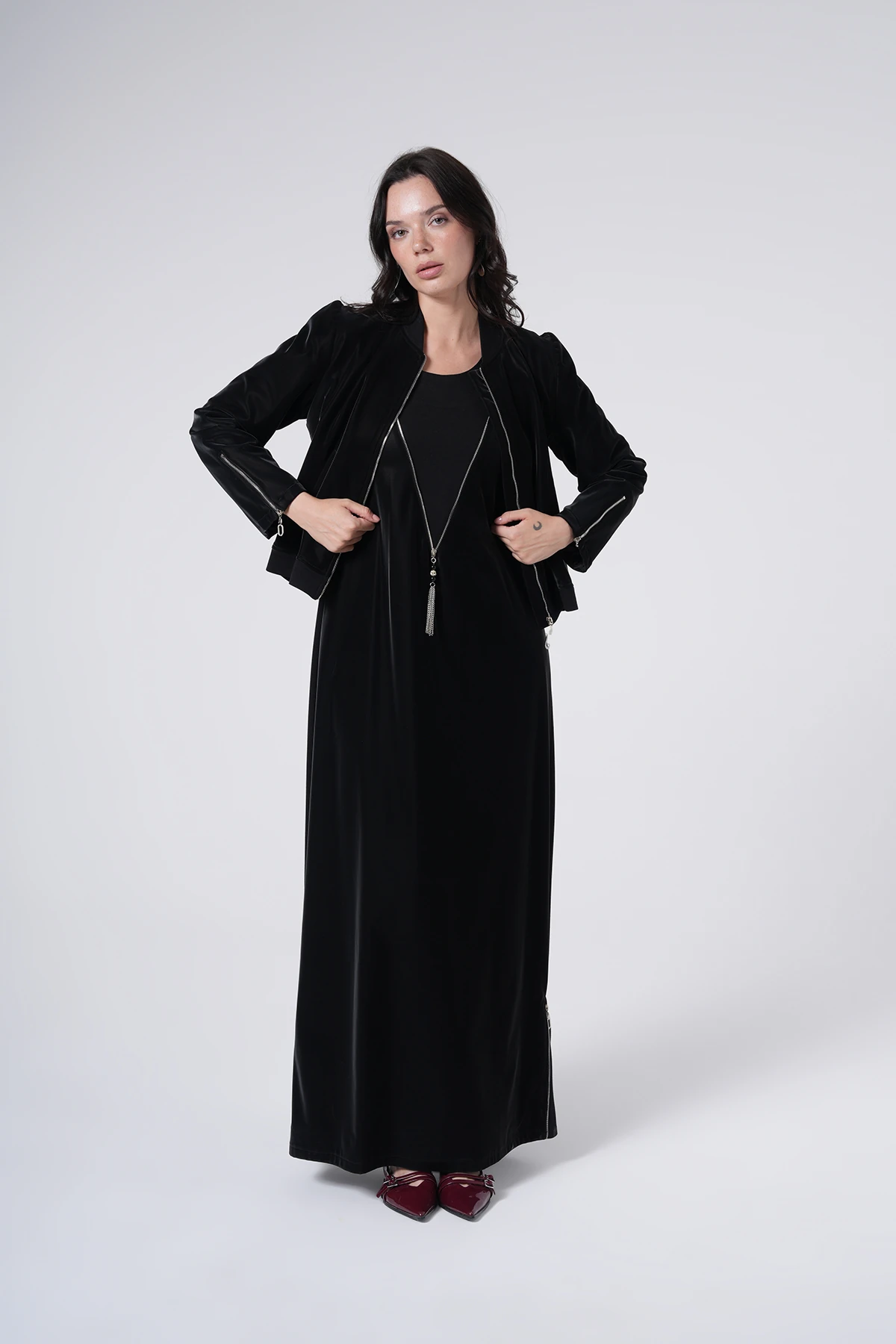 Su İtici Özellikli Ceketli Uzun Takımı