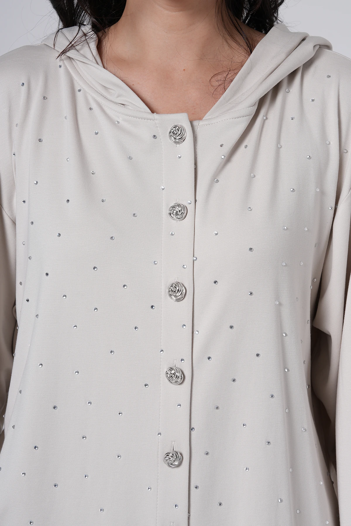 Taş Detaylı Kapüşonlu Takım